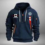 Personalized Canadian Firefighter Flag Custom Name Quarter Zip Hoodie 2D Printed QTVQ241568