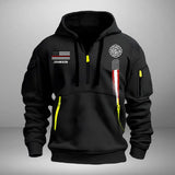 Personalized US Firefighter Flag Custom Name Quarter Zip Hoodie 2D Printed QTVQ241568