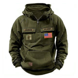 Personalized US Army Veteran Rank Camo & Name American Retro Hooded Sweatshirt Printed QTKH241581