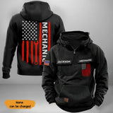 Personalized US Mechanic US Flag American Retro Hooded Sweatshirt Printed KVH241585