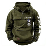 Personalized UK Veteran Starpan Helmet & Name American Retro Hooded Sweatshirt Printed QTKH241589