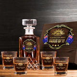 Personalized Australian Army Been There Done That & Darm Proud Of It Australian Veteran Rank Gold Decanter Set With Glasses Printed AHVA251595