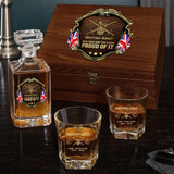 Personalized UK Army Been There Done That & Darm Proud Of It UK Veteran Rank Gold Decanter Set With Glasses Printed AHVA251595