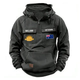 Personalized Australian Veteran Logo Australia Flag Custom Name American Retro Hooded Sweatshirt Printed QTVA241596