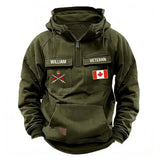Personalized Canadian Veteran Logo Australia Flag Custom Name American Retro Hooded Sweatshirt Printed QTVA241596