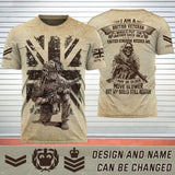 Personalized I Am A British Veteran I Would Put The Uniform Back On If United Kingdom Needed Me I May Be Older Move Slower But My Skills Still Remain 3D T-shirt Printed AHHN241597