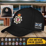 Personalized UK Police Branch Logo & Name Black Cap Printed QTVQ241620