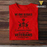 Personalized We Owe Illegals Nothing We Owe Our Veterans Everything Canadian Army Veteran T-shirt Printed AHVA241625