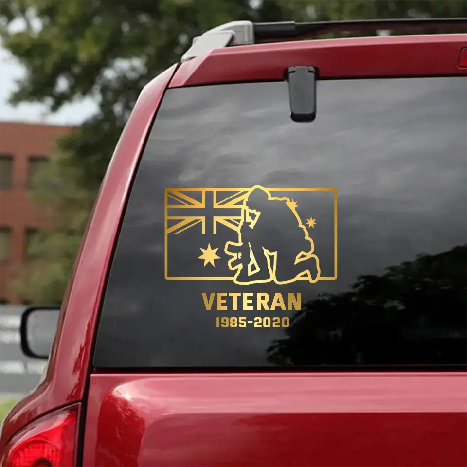 Personalized Australian Veteran Service Time Australia Flag Decal Printed QTHN241675