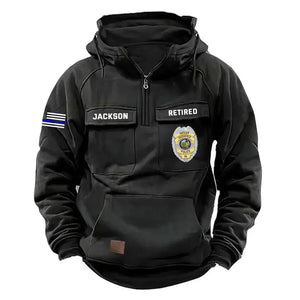 Personalized US Police Logo Retired Police Custom Name American Retro Hooded Sweatshirt Printed KVH241673