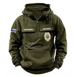 Personalized US Police Logo Retired Police Custom Name American Retro Hooded Sweatshirt Printed KVH241673