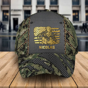Personalized US Welder Working US Camo 3D Cap Printed QTKH241695