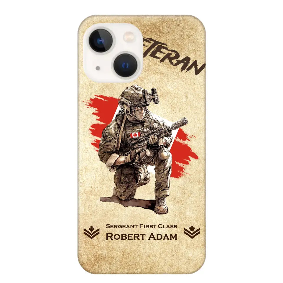 Personalized Canadian Veteran Custom Name & Rank Phonecase Printed AHHN241696