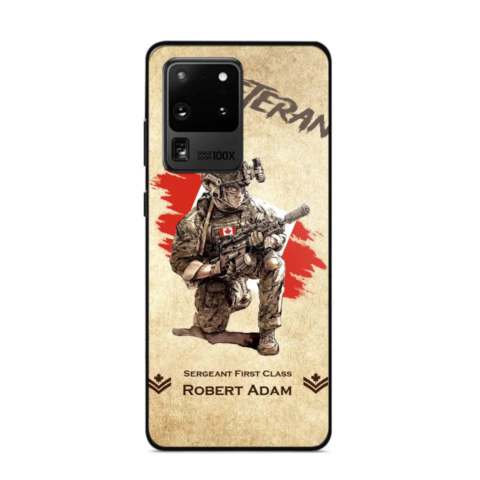 Personalized Canadian Veteran Custom Name & Rank Phonecase Printed AHHN241696