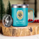 Personalized US Police Badge US Flag Bule Line Laser Handle Cup Printed KVH241735