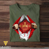 Personalized Canadian Veteran Logo Canada Flag Custom Rank & Name T-shirt Printed LVA241749