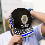 Personalized Retired Police US Badge US Police Flag Cap 3D Printed KVH241747