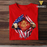 Personalized US Veteran Logo US Flag Custom Rank & Name T-shirt Printed LVA241749