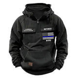 Personalized Retired US Police Department US Police Flag Blue Line American Retro Hooded Sweatshirt Printed QTHN241766