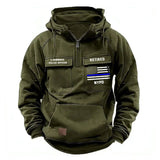 Personalized Retired US Police Department US Police Flag Blue Line American Retro Hooded Sweatshirt Printed QTHN241766
