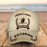 Personalized French Army Veteran Proudly Served Custom Name, Rank & Service Time Cap 3D Printed AHVQ241765