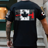 Personalized Canadian Firefighter Department Canada Flag Custom Name & ID T-shirt Printed AHVQ241774