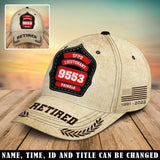 Personalized Retired US Firefighter ID & Department US Flag 3D Cap Printed AHVA241788