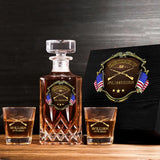 Personalized University US Army Veteran Custom Name & Time Decanter Set With Glasses Printed AHVA251789