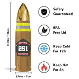 Personalized US Firefighter Flag US Firefighter Badge Custom Time & ID Bullet Tumbler Printed AHVQ241791