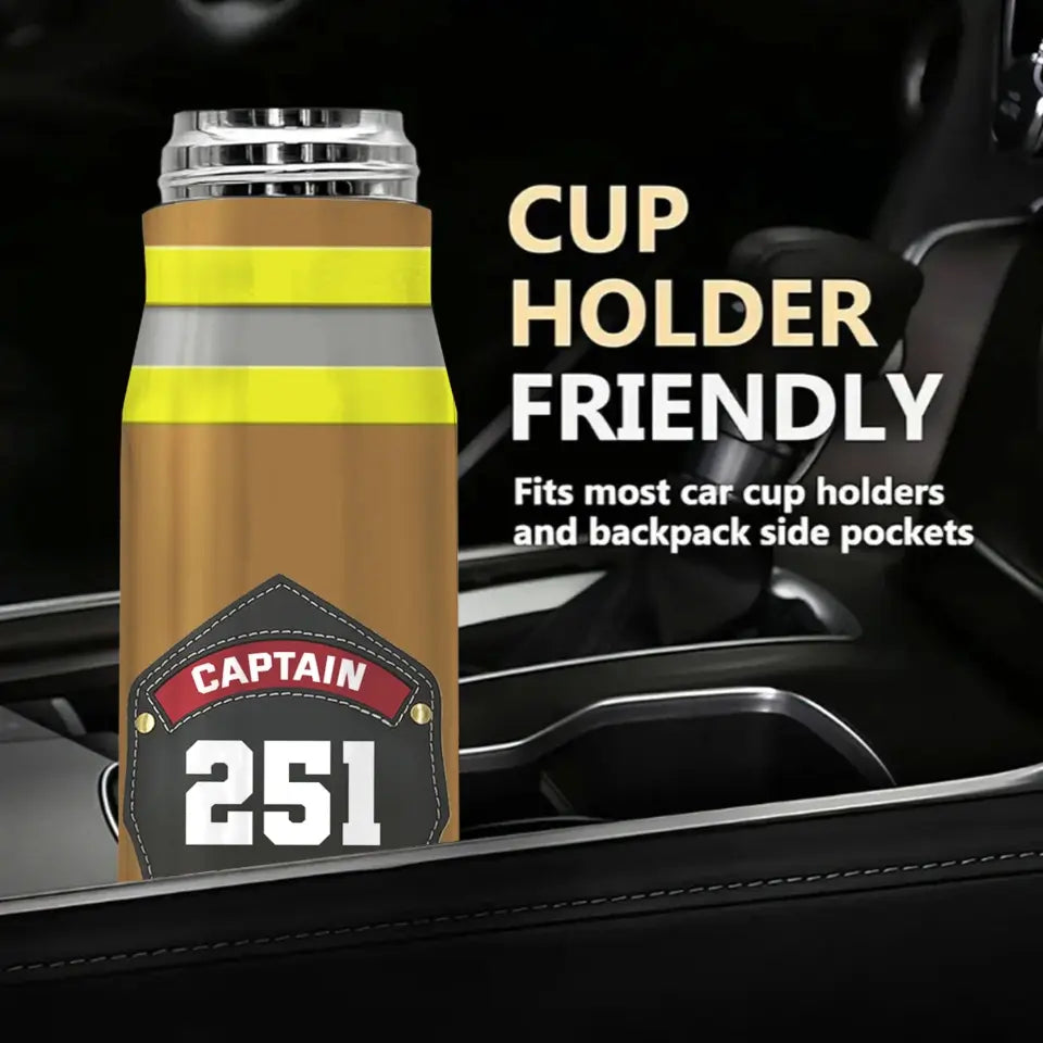 Personalized US Firefighter Flag US Firefighter Badge Custom Time & ID Bullet Tumbler Printed AHVQ241791
