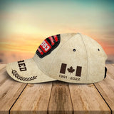 Personalized Retired Canadian Firefighter ID & Department Canada Flag 3D Cap Printed AHVA241788