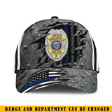 Personalized US Police Badge Police Officer Grey 3D Cap Printed KVH241800