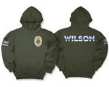 Personalized US Police Badge US Flag Custom Name Blue Line Hoodie 2D Printed KVH241809