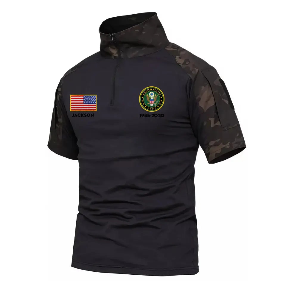 Personalized US Military Logo Custom Name & Time Hiking Army Shirt Printed KVH241817