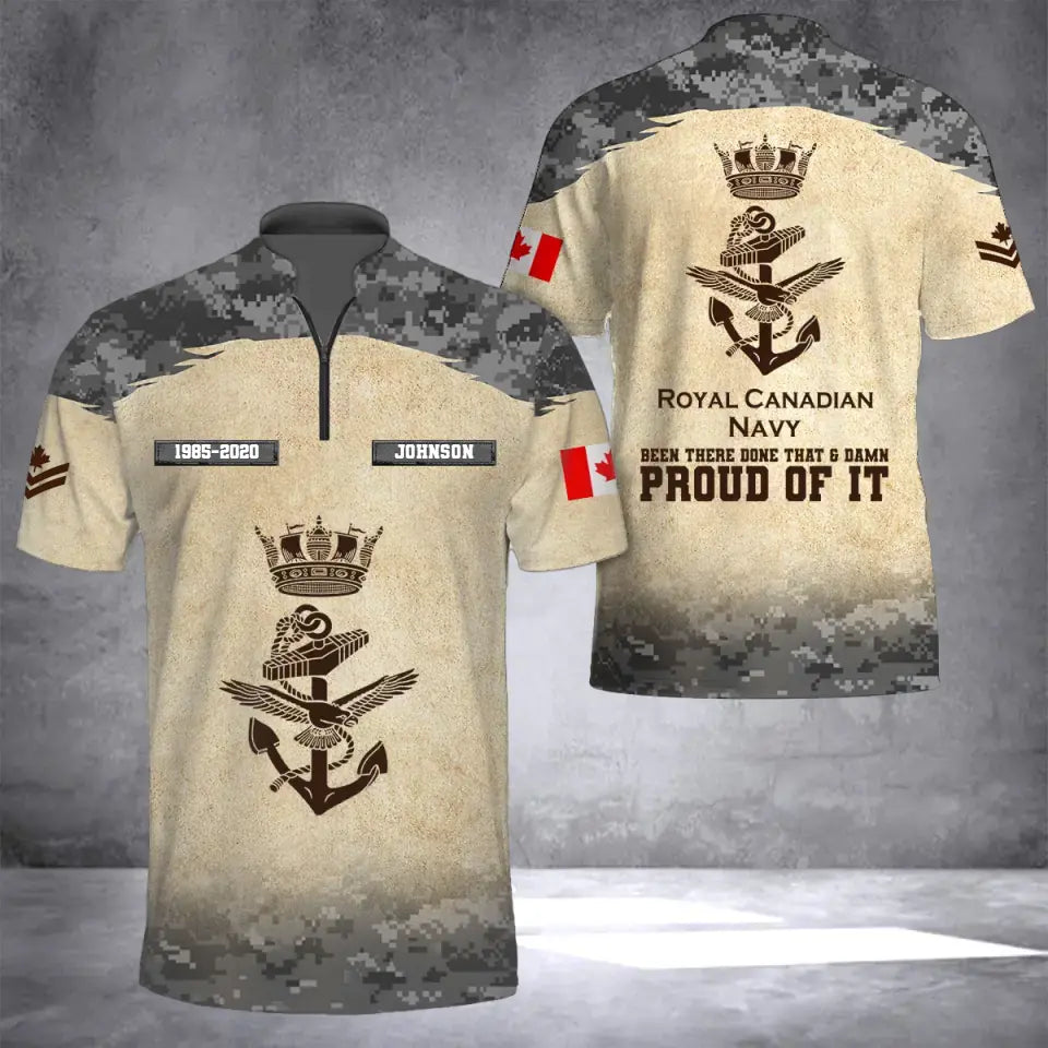 Personalized Canadian Army Been There Done That & Damn Proud Of It Half Turtleneck Short Sleeve Polo Printed AHVQ241842
