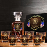 Personalized US Police Bagde Custom Name & Time 
Decanter Set With Glasses Or Whiskey Glass Printed AHVA241836
