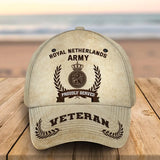 Personalized Netherlands Veteran Proudly Served Custom Name, Rank & Service Time Cap 3D Printed AHVQ241850