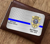Personalized Retired US Police Badge Police Officer  Custom Name Aluminum Wallet Card Printed KVH241863