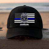 Personalized US Police Badge US Police Flag Custom Name & ID Black Cap 2D Printed QTVQ241881