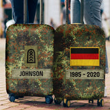 Personalized German Veteran Rank Camo German Flag Custom Name & Time Suitcase Printed LVA241904
