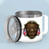 Personalized British Army Veteran Rank Gold & Service Time Coffee Cup 2D Printed AHHN241815
