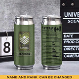 Personalized Canadian Veteran Rank Camo Veteran Nutrition Facts Stainless Steel 3D Print Cup Printed KVH241943