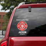 Personalized Firefighter Custom Department And Name Decal Printed