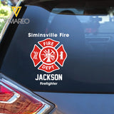 Personalized Firefighter Custom Department And Name Decal Printed