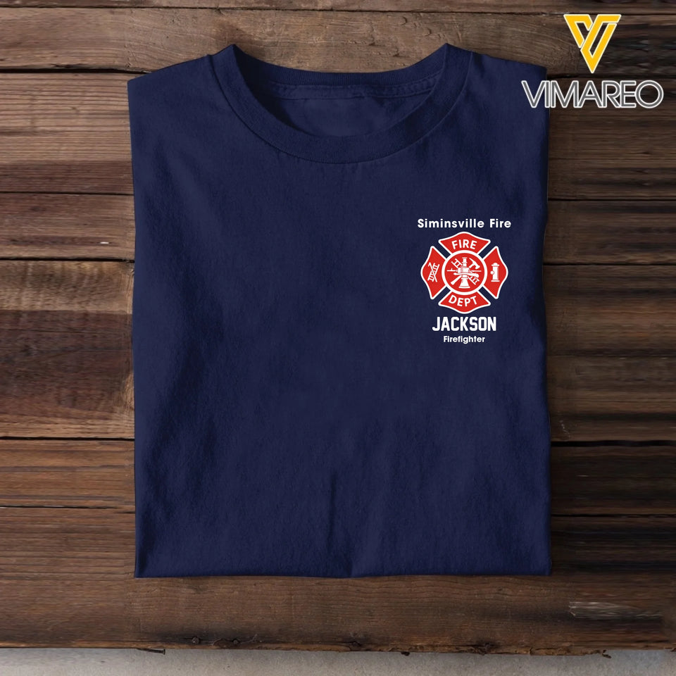 Personalized Firefighter Custom Name & Department T-shirt 2D Printed