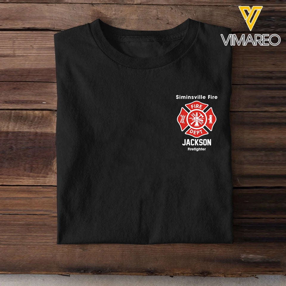 Personalized Firefighter Custom Name & Department T-shirt 2D Printed