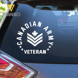 Personalized Canadian Veteran/Soldier Rank Car Decal Printed