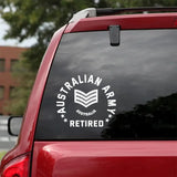 Personalized Australia Veteran/Soldier Rank Car Decal Printed