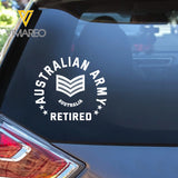 Personalized Australia Veteran/Soldier Rank Car Decal Printed