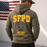 Personalized US Police Name, Dept & Year American Retro Hooded Sweatshirt Printed H1505